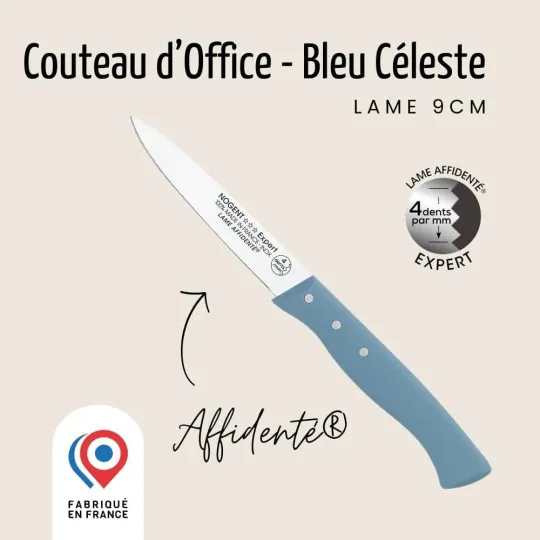 Couteau d'office NOGENT 3 ETOILES Expert Affidenté® 9cm Polypro - 2 coloris