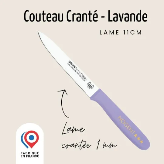Couteau d'office à tomates NOGENT 3 ETOILES lame 9cm crantée 1mm Polypro - 3 coloris