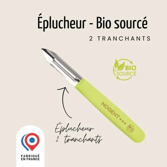 Éplucheur 2 tranchants NOGENT 3 ETOILES Classic Pro Bio Sourcé - 3 coloris