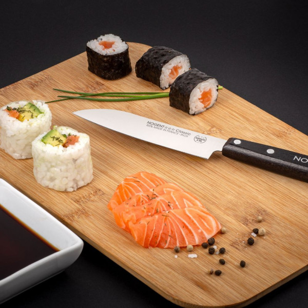 Couteau Santoku NOGENT 3 ETOILES Classic lame lisse de 11cm - 3 coloris