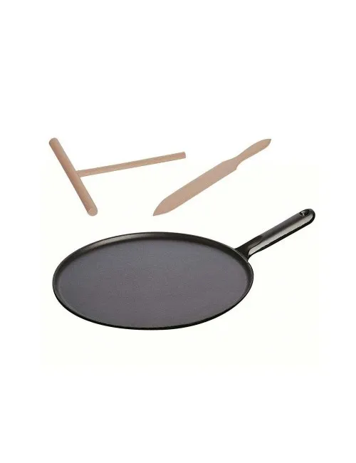 Crêpière en fonte STAUB galettière 30cm avec manche en fonte