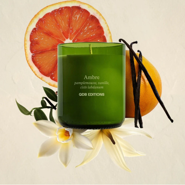 Bougie en verre QDB EDITIONS 200g - 8 parfums
