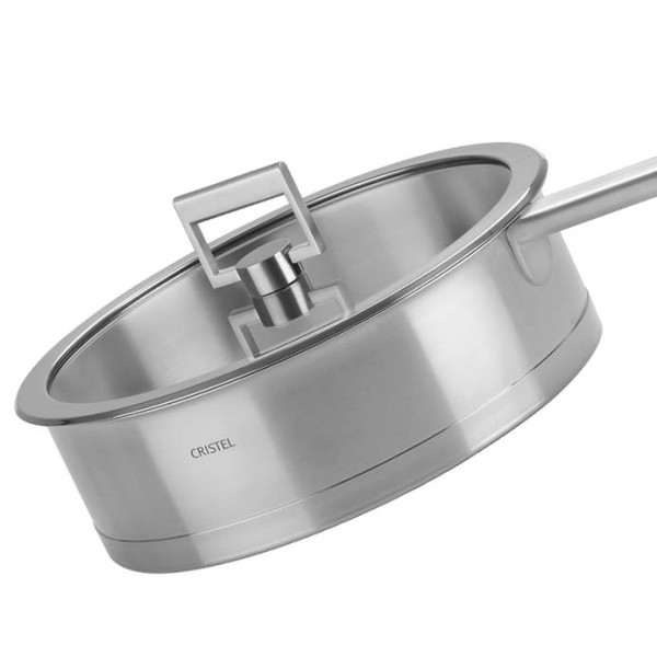 Sauteuse en inox Cristel Strate fixe avec couvercle - 2 tailles